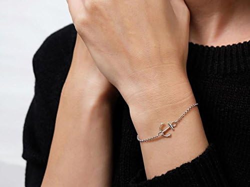 Sovats 925 Sterling Silver Anchor Bracelet for Women Nautical Marine Jewelry, Minimal Ocean Chain Bracelet, Lobster Clasp - Image 3