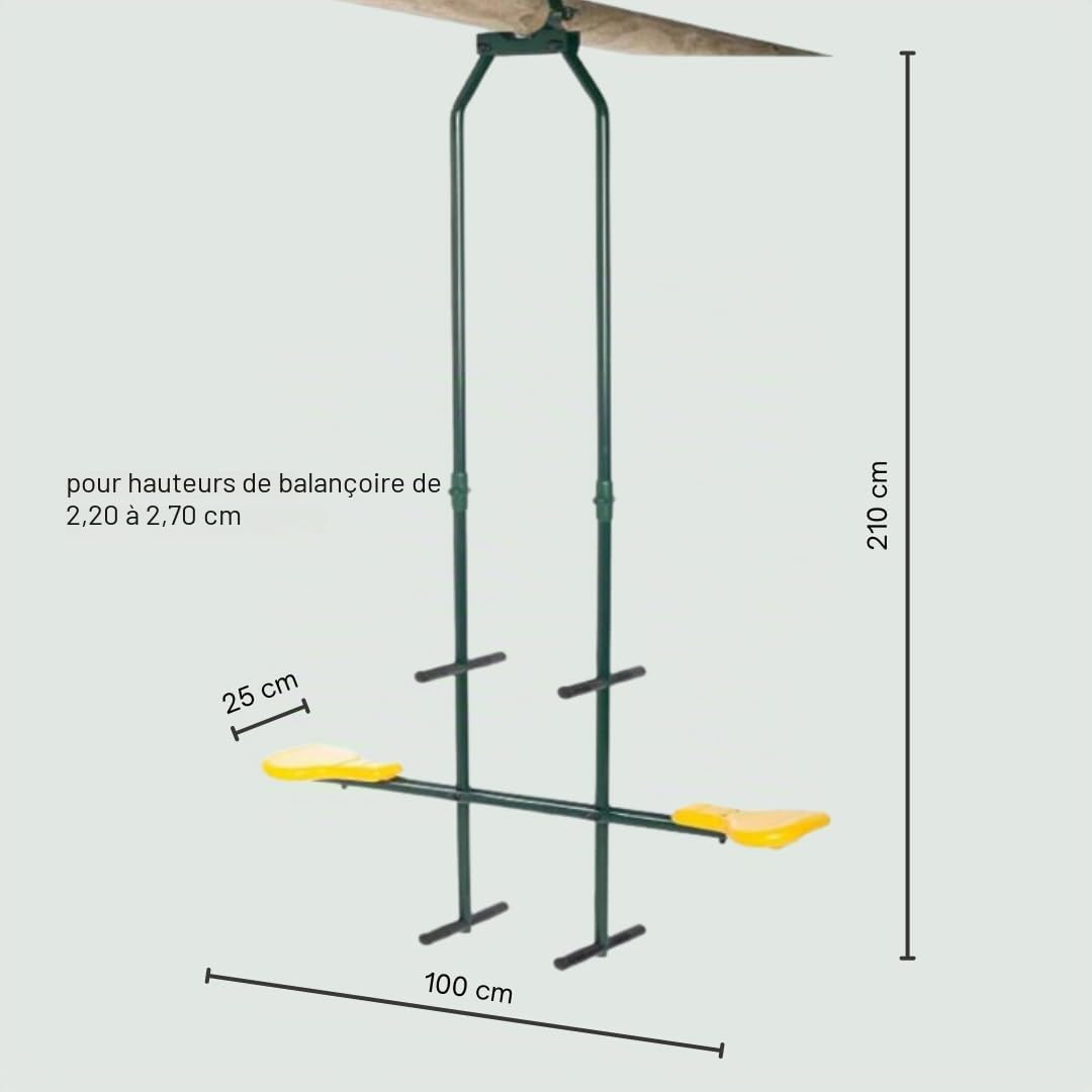 h2i Balançoire double en métal - Bascule de bateau à deux sièges résistante aux intempéries - Balançoire de jardin
