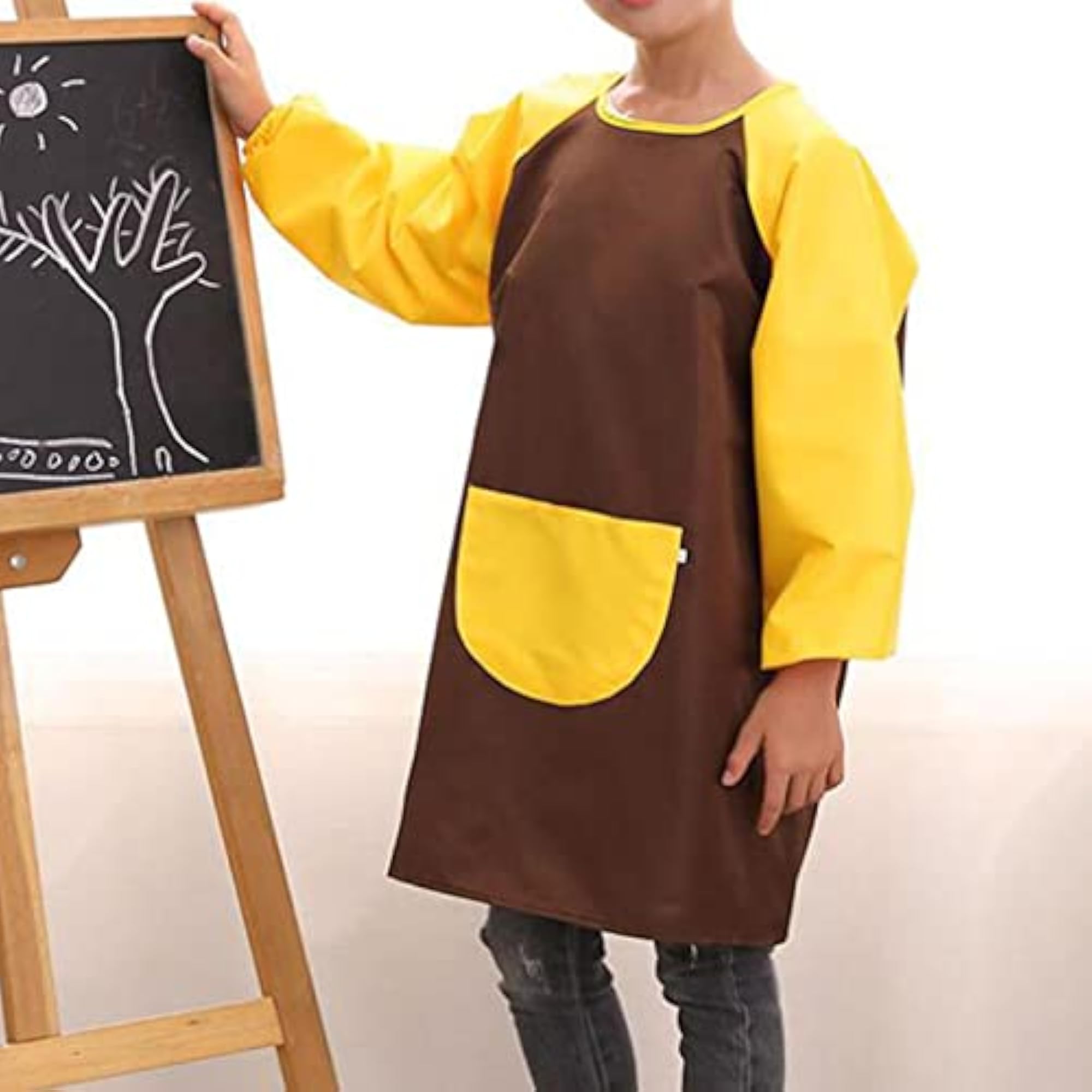 Cartoon Kids Painting Apron with Palettes Pattern