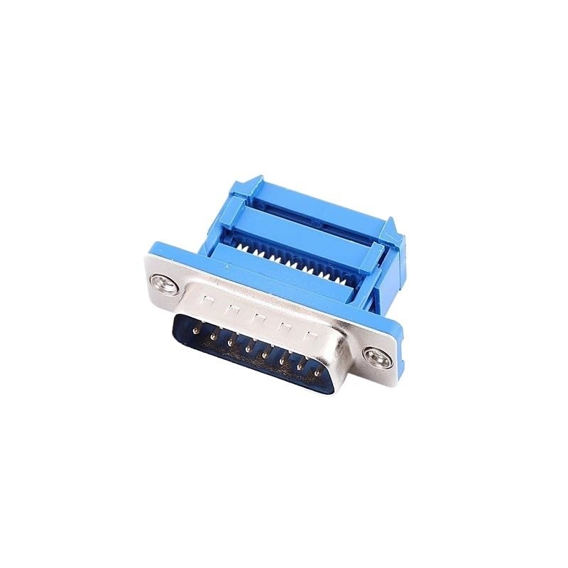 Image of 5PCS DIDC Series DB9 /15 /25 /37 Male /Female Blue Connector Serial Port Socket Connector IDC Crimp Type D-SUB RS232 Adapter(Female,DB15)