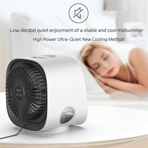 Frosty Fuse Klimaanlage, 3 Geschwindigkeiten & USB wiederaufladbar, frostige Sicherung, Klimaanlage für Schreibtisch/ Schlafzimmer/ Reisen, tragbarer persönlicher Lüfter mit 7 Stunden Laufze-5