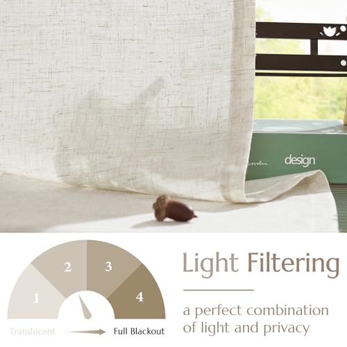 Jinchan DYMRP-5018T00 Boho Valance With Tassels Linen Kitchen Valance Curtain For Windows 18 Inch Length Beige Farmhouse Rustic Valance thumb #5