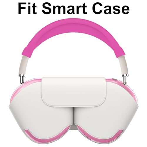 Image of Silicone Case Cover for AirPods Max 2 / AirPods Max Headphones (Hot Pink) | Clear Soft TPU Ear Cups Cover /Ear Pad Case Cover /Headband Cover for AirPods Max,Transparent Accessories for Apple AirPods Max
