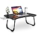 Produktbild Daover Laptoptisch Notebooktisch klappbarer Lapdesk mit Schublade, Faltbare Ständer für Frühstücks, Zeichentisch und Lesehalter für Couchboden Kids, Schwarz 60 (L) x 40 (B) x 1.5-29 cm(H)