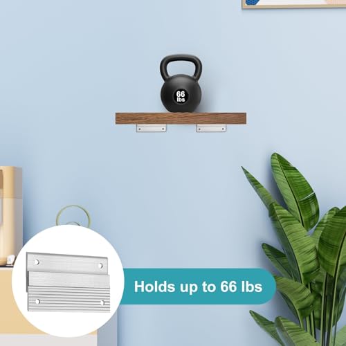 EEEKit 3 Pairs French Cleat Picture Hangers, 4 Inch Aluminum Z Bar Mounting Kit, Interlocking Z Clips Wall Brackets for Hanging Mirrors, Artwork, Panels, Frames, Shelves with Screws and Level Tool