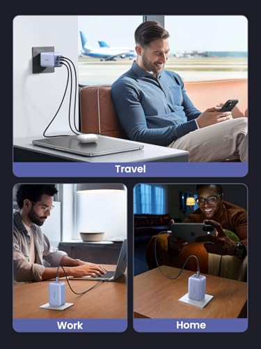 Image of UGREEN Nexode 65W USB C Charger Block, 3-Port Wall Charger Fast Charging