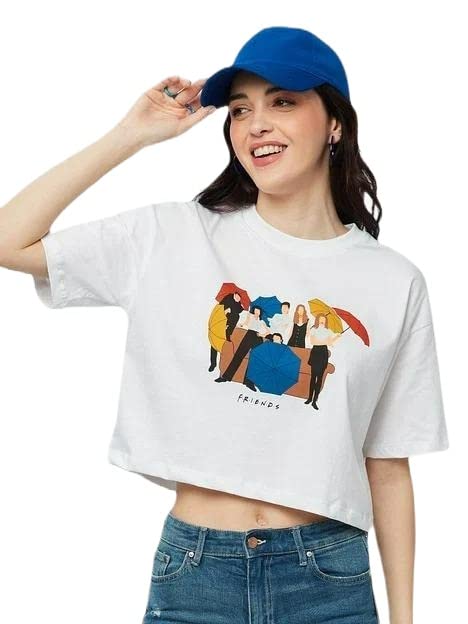 Women's Half Sleeve Cropped T-Shirt – 60% Cotton, 35% Polyester, 5% Spandex Blend - View #9