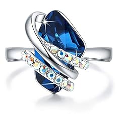 September Birthstone - Sapphire Blue Crystals Silver Tone