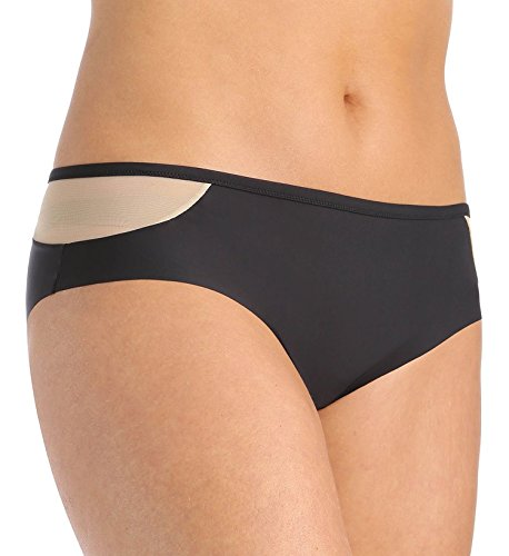 Maidenform Women's Sexy Must Haves Micro and Mesh Cheeky Hipster, Black/Body Beige, 6