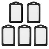 WSERE 5 Pieces PU Leather ID Card Badge Holder, Vertical Style Work Permit Name Credit Card Case, Hi