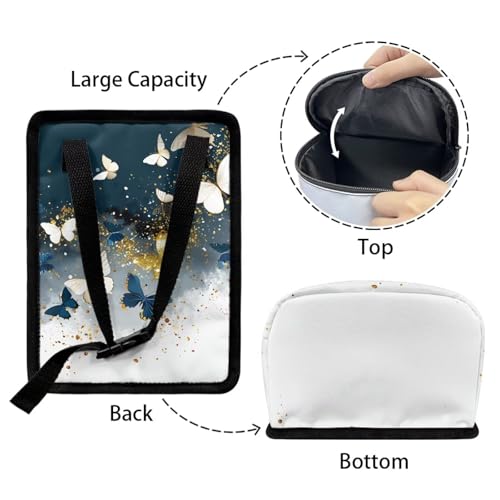 Image of Tie Dye Butterfly Car Trash Can with Lid Cars Trash Bag Bin Hanging Waterproof Garbage Cans Leak Proof Vehicle Trash Can Multipurpose Storage Container for Back Seat