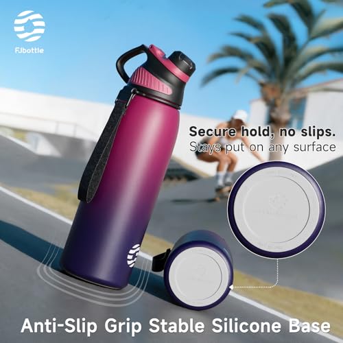 Image of Fjbottle Insulated Stainless Steel Water Bottle, 24 Oz Leakproof Water Bottles, Ice Reusable Tumbler, Double Wall Vacuum Jug, Lightweight Durable for Traveling & Sports, Workout, 24oz