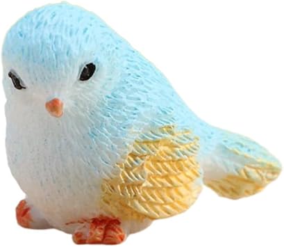 4pcs Resin Bird Miniature Figurines Animal Model, Cake Topper Flower Pots Plant Ornaments Fairy Garden Decoration4pcs Blue