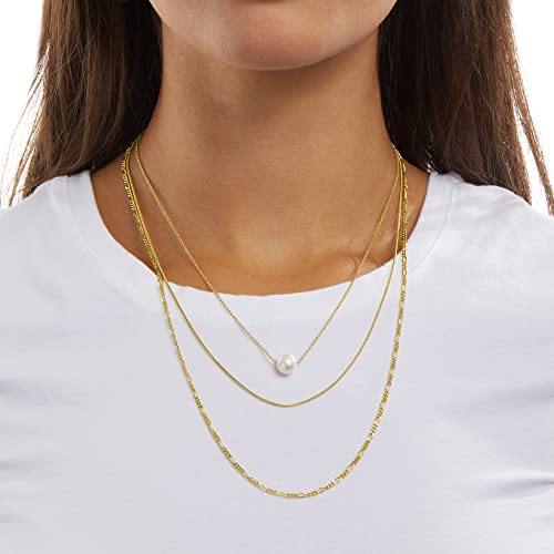 Amazon Essentials 14K Gold Plated Freshwater Pearl Pendant Necklace 16", Yellow Gold #TOP3