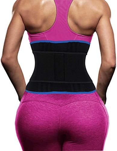 SHAPERX Women Waist Trimmer Belt - Waist Trainer Eraser Hot Sauna Sweat Belly Band Waist Trainer Belts, SZ8010-Blue-S