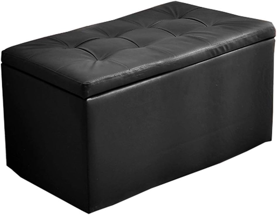 Pouf repose-pieds noir pour soulager vos jambes et ranger le salon