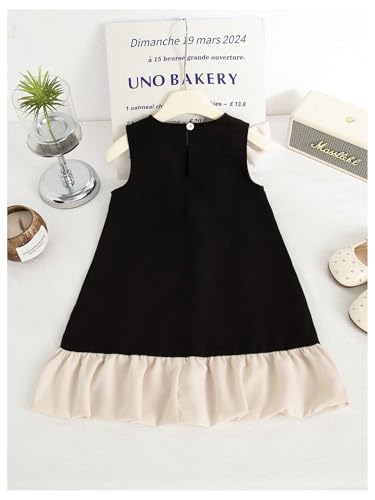 GORGLITTER Girl's Bow Short Dresses Cute Ruffle Sleeveless Pearl Princess Summer Casual Party Flowy Skater Tank Dress2