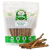 Beef Basted Rawhide Twist Sticks Dog Treats – 25ct. Premium Rawhide Chew Sticks – Long Lasting Beef Flavored Chews for Small Dogs Made in USA with Natural Beefhide