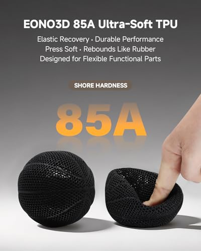 Image of 85A TPU 3D Printer Filament - Extra Soft & Flexible Rubber-Like Filament, Durable & Wear-Resistant, 1.75mm ±0.03mm, Smooth Feeding, Ideal for RC Car Tires, LEGO Wheels, Phone Cases 1kg Black