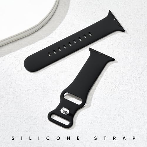 Silicone Band Compatible with Apple Watch Bands for Women 40mm 44mm 45mm 46mm 38mm 41mm 42mm 49mm Ultra Men, Sport Strap for iWatch Bands Series 10 9 8 7 6 5 4 3 SE