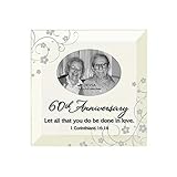 Dexsa 60th Anniversary Beveled Glass Photo Frame with Easel