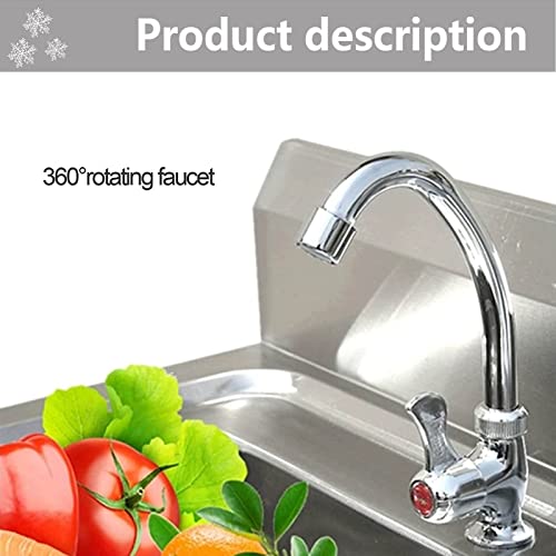 Évier de restauration en acier inoxydable avec robinet lavabo professionnel