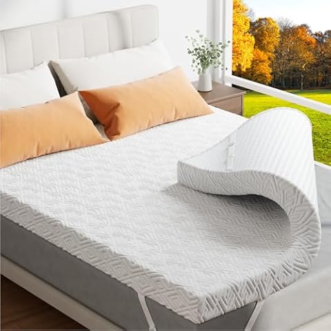 zibroges Memory Foam Mattress Topper - 3 Inch Gel Mattress Pad for Pressure Relief, Premium Soft Cooling Sleep Bed Topper, Non-Slip Design with Removable & Washable Cover, CertiPUR-US Certified, King Cover