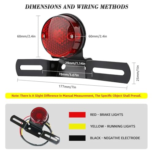 Luz trasera de motocicleta 12V freno parada chopper bobber personalizada custom 3