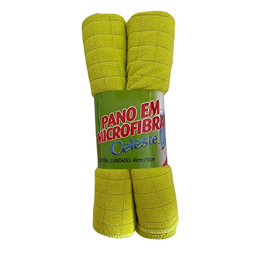 Pano de Chão Pacote 3 Cores Mistas em Microfibras 48x58cm