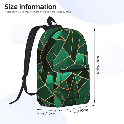 Sac à dos voyage noir et doré 17 pouces à motif géométrique - 4