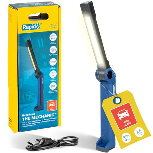 Rapid The Mechanic Luce da Lavoro LED da 500 Lumen con Braccio Pieghevole, Supporto Magnetico, Batteria Ricaricabile...
