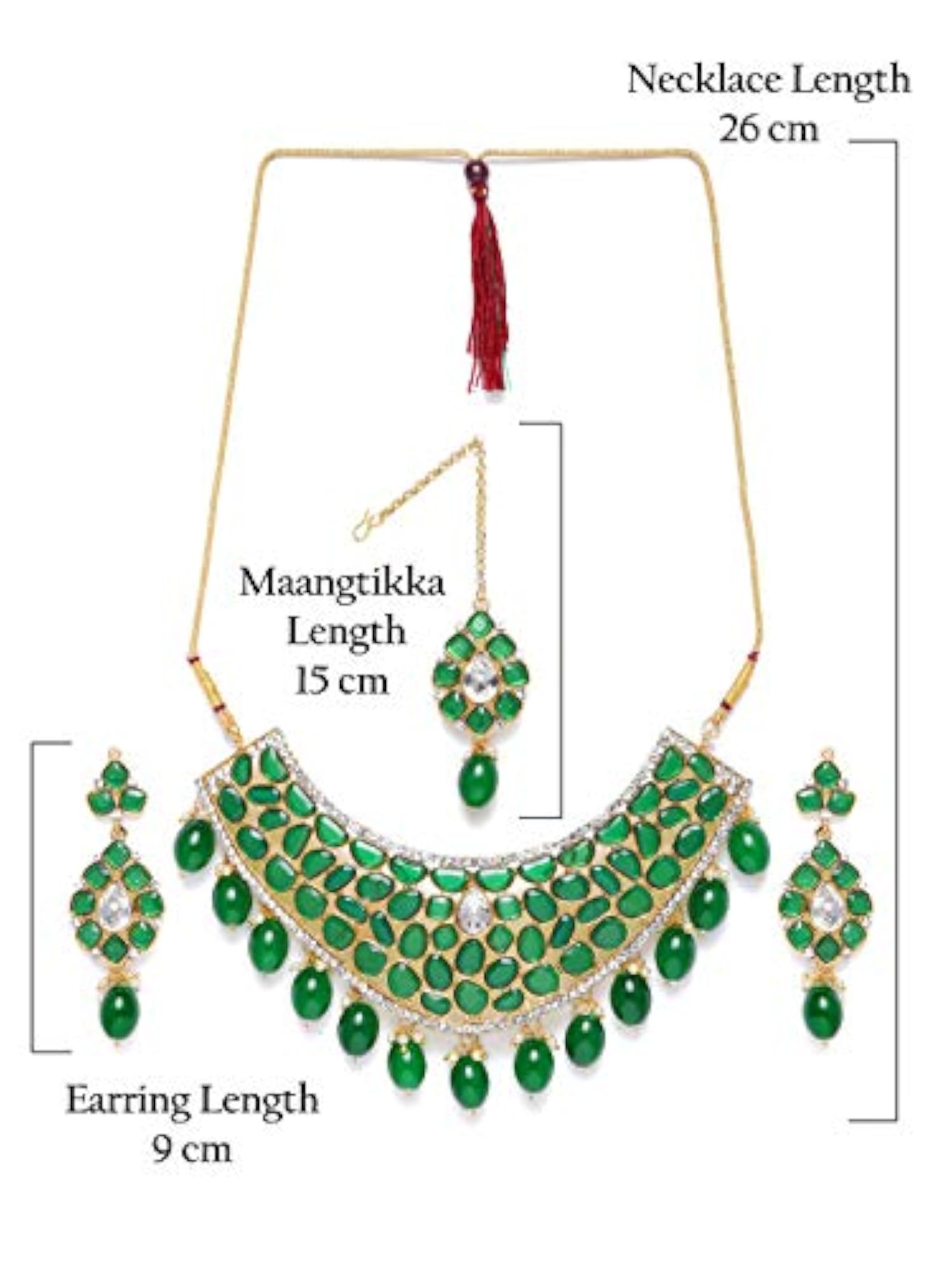 Stones & Beads Wedding Collection Necklace Earring & Maangtikka Set