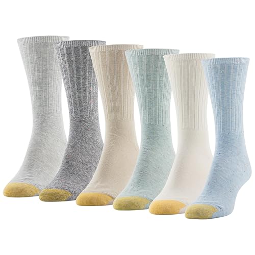 Image of GOLDTOE Womens Casual Texture Crew Socks, Multipairs