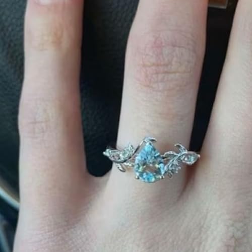 Natural Gemstones Rings S925 10K 14K 18K Gold 1.25 CT Pear Gemstones and Moissanite Engagement Rings for Women Leaf Branch Nature Inspired Wedding Bridal Set Free Engraving3