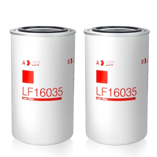 LF16035 Oil Filter 2-PCS Oil Filter Compatible with 1994-2018 Dodge Ram 2500 3500 Diesel Cummins Engine 1989-1993 Dodge D250 D350 Diesel Cummins Engine - DBL7349 BT7349 LF9028 LF3552 P550722