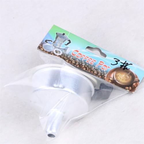 Espresso Coffee Moka Pot Replacement Parts Set Include Handle Funnel Filter Gasket Seal (3 Cup) - Thumbnail 7