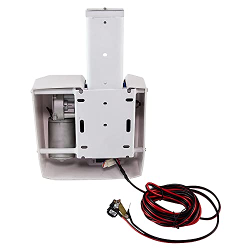 12V Up to 35 LBS Electric Marine Anchor Winch, Saltwater Boat Anchor Windlass Kit, Heavy Duty Towing Winches for Fishing Boat Pontoon Boat (White, 35 LBS)