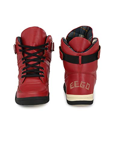 Image of Eego Italy Premium High Top Boots NR-6-NEW-RED-8 For Mens