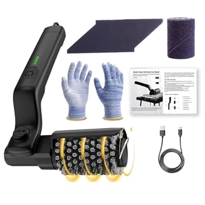 TOPROAD Electric Grill Brush, Cordless BBQ Rotating Scrubber with 3 Replaceable Brush Heads, IPX6 Waterproof, 3 Speeds, LED Light, Portable Grill Cleaning Tool for Indoor & Outdoor BBQ Grates