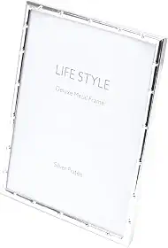 WOLFF Porta-Retrato de Aço Bambu Prata 10cm x 15cm - Enxoval - Casamento - Decoração - Álbum de Fotos - Enfeites - Moldura Elegante Para Mesa e Parede