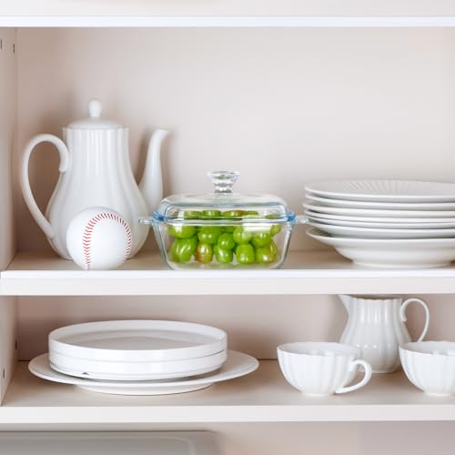 NUTRIUPS 0.8L Glass Casserole Dish with Lid Oven Safe Square Casserole Dish 5.9in Glass Microwave Bowl With Lid Microwavable Cookware (25oz-Mini)