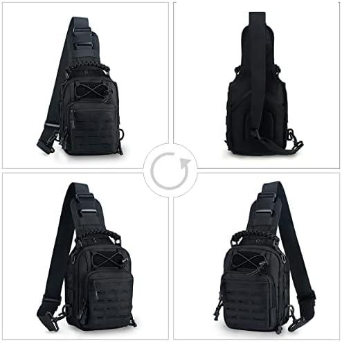 LOCAL LION Tactical Sling Bag Military Chest Bags, Molle Daypack, Crossbody Rucksack Army Backpack for Hiking Cycling Fishing Camping