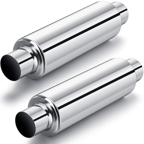 Relaxweex 2 Pcs 2.5' Inlet Exhaust Resonator, 2.5' Inlet 2.5' Outlet 16' Overall Length Muffler...