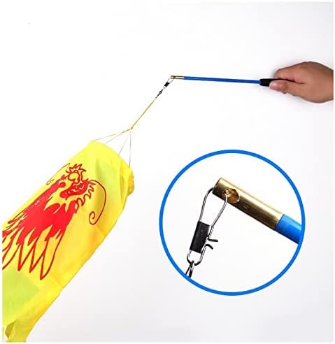 Miniatura 3 de Poi giratorio y agitado fluido de dragón colorido 3D  Flinging the Dragon Spiral Practice Ribbon Streamer con mangos de fibra de vidrio + bolsa de