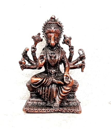 Image of Copper God Varahi, 2.7 inches, 200 Grams, Patina Antique Finish, Pack of 1 Piece