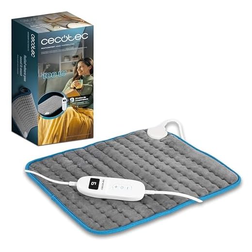 Cecotec Almohadilla Eléctrica 35x40cm HeatConfort 4000 ThermalPad. 100W, Almohada Eléctrica con Forma Rectangular, Ideal para Lumbar, Cuello, Hombros, 9 Niveles de Temperatura, Controlador LCD