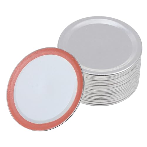 HOODANCOS 24 pièces Couvercles de Bocaux Métal Argenté Hermétiques et Réutilisables pour Pot Confiture et Conservation Résistance Haute Température Anti-fuite Usage Quotidien