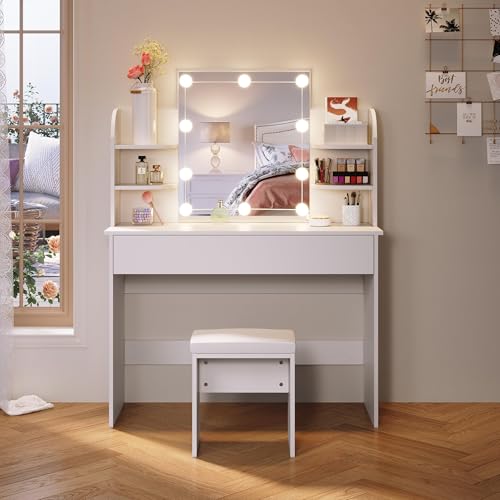 SONNI Mesa Maquillaje con Luz con Espejo