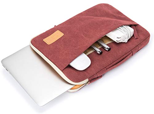 Kinmac 360° Protective Water Resistant Laptop Sleeve Case Bag With Handle For Macbook Pro 14 Inch And Microsoft Surface Laptop 13.5 Inch, And 14 Inch Laptop (Wine Red) #TOP2