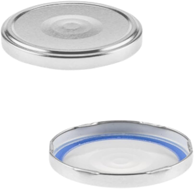 mikken 30 coperchi per bicchieri da 8,5 cm TO82 Blueseal – senza BPA/PVC, tappo di ricambio Twist-Off per vasetti e barattoli in vetro rosso bianco a quadretti